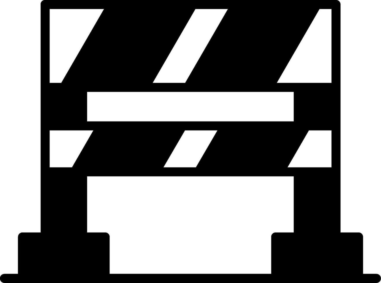 Traffic Barrier Road Blockage Glyph vector