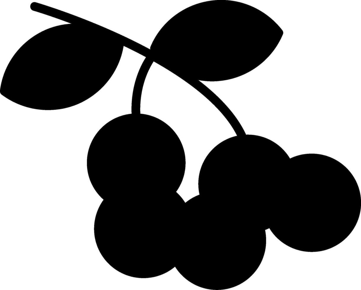 Cherries Red Fruit Glyph vector