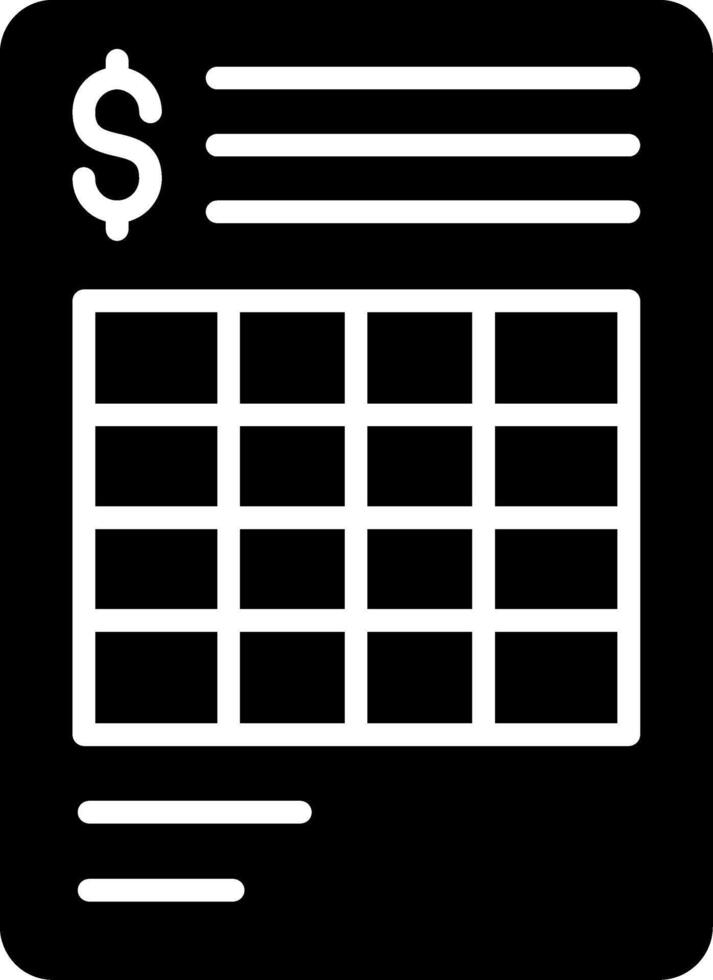 Bill Invoice Document Glyph vector