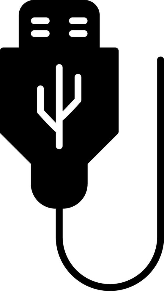 USB Cable Connection Glyph vector
