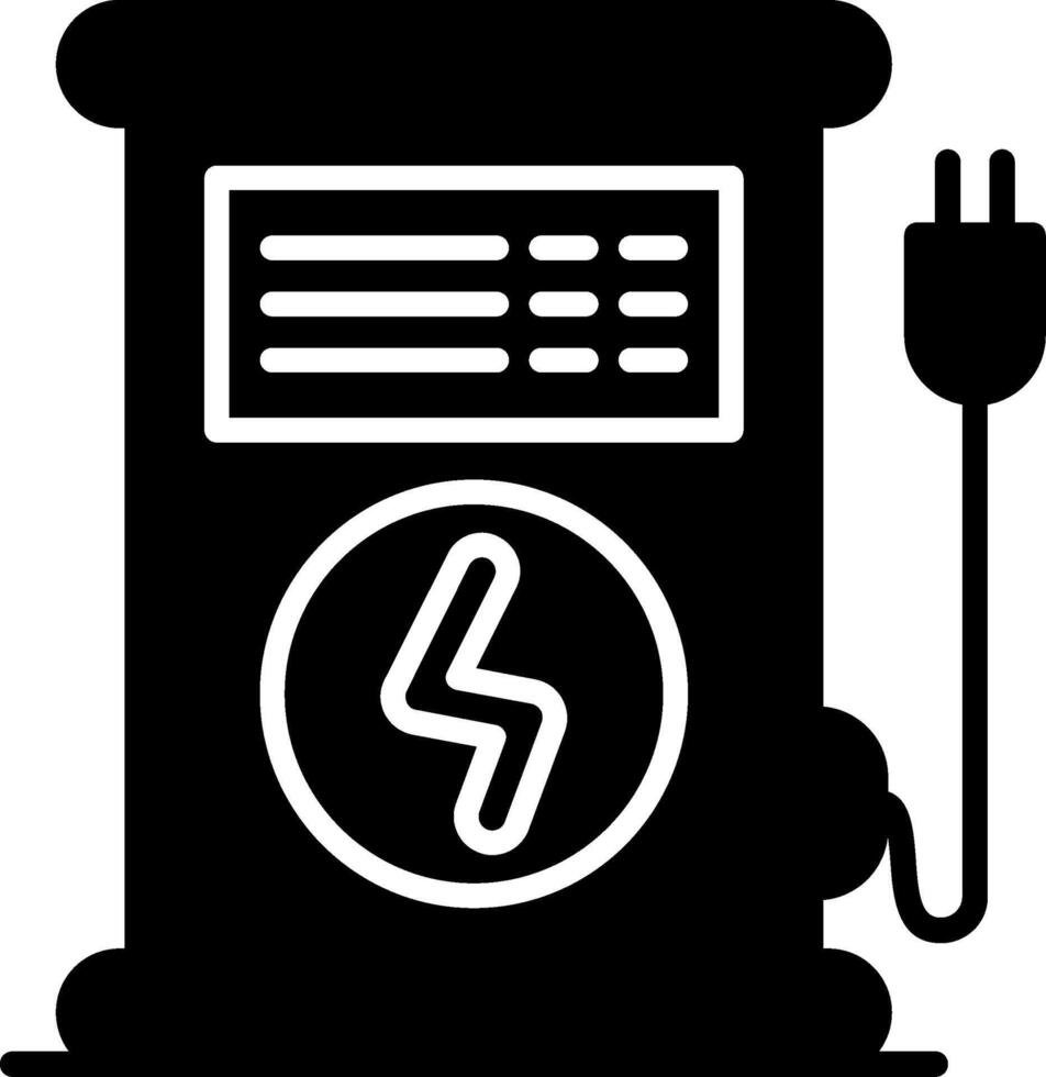 Charging Station Power Glyph vector