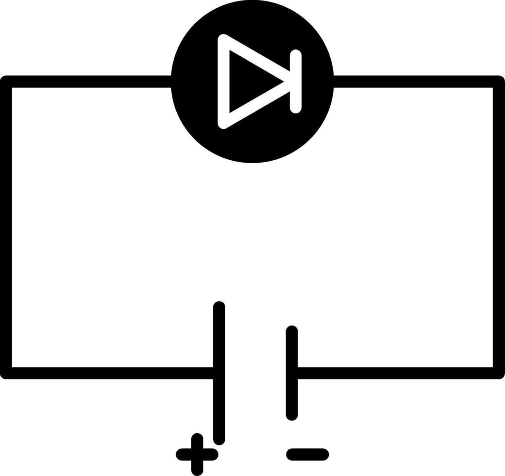 Diode Electrical Component Glyph vector