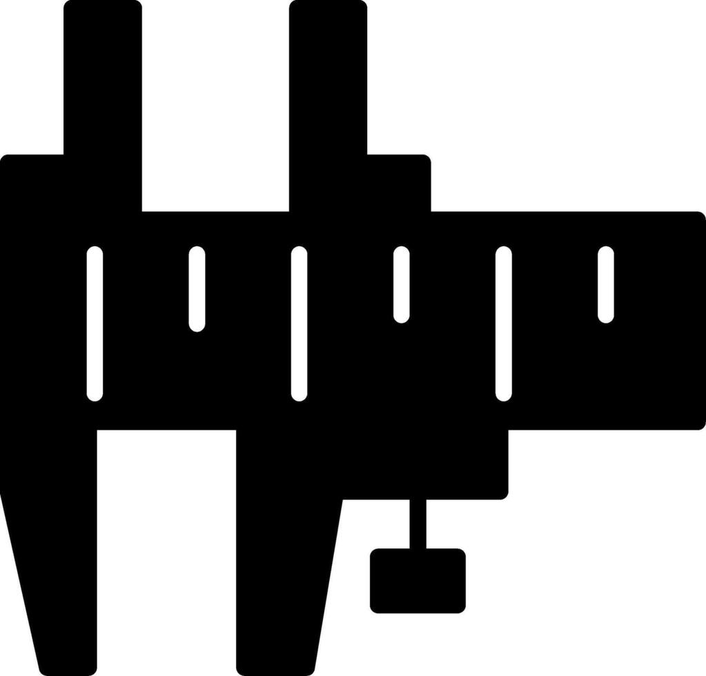 Vernier Caliper Tool Glyph vector