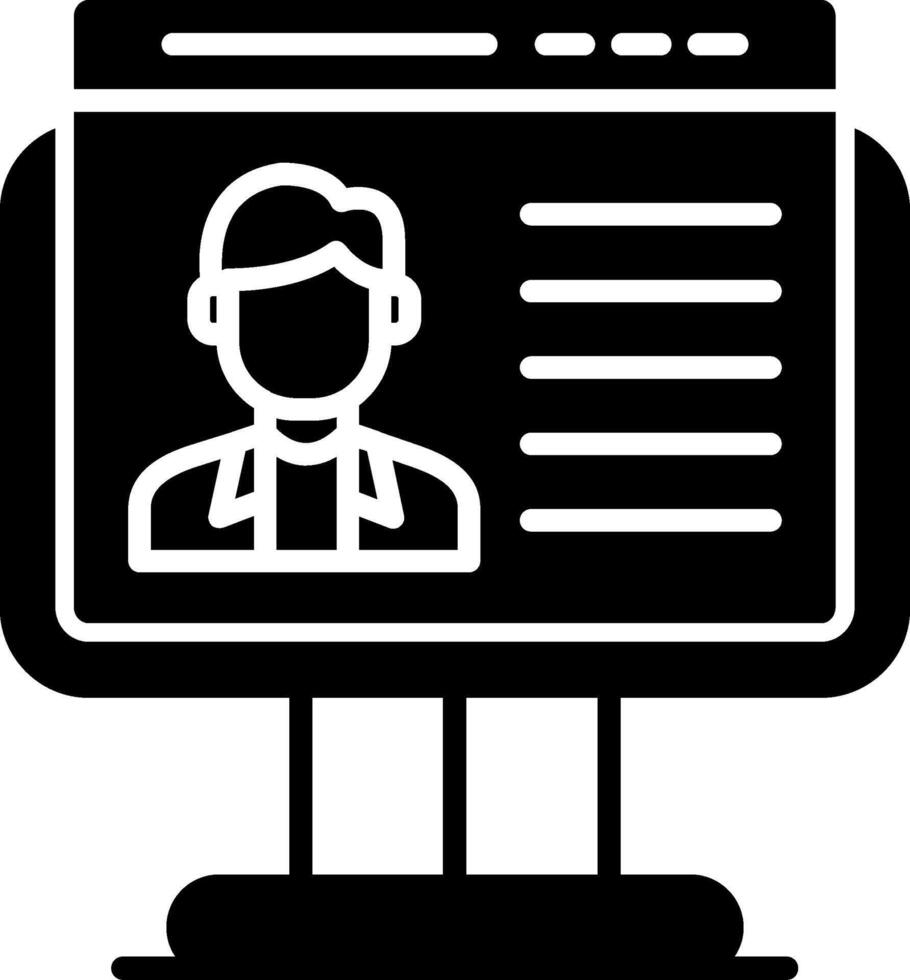 Online Test Digital Exam Glyph vector