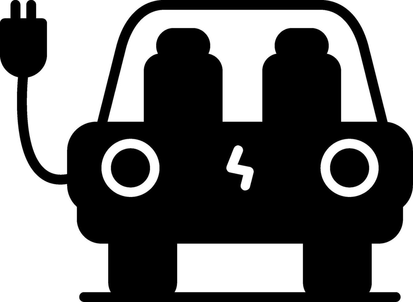 Electric Car Vehicle Glyph vector
