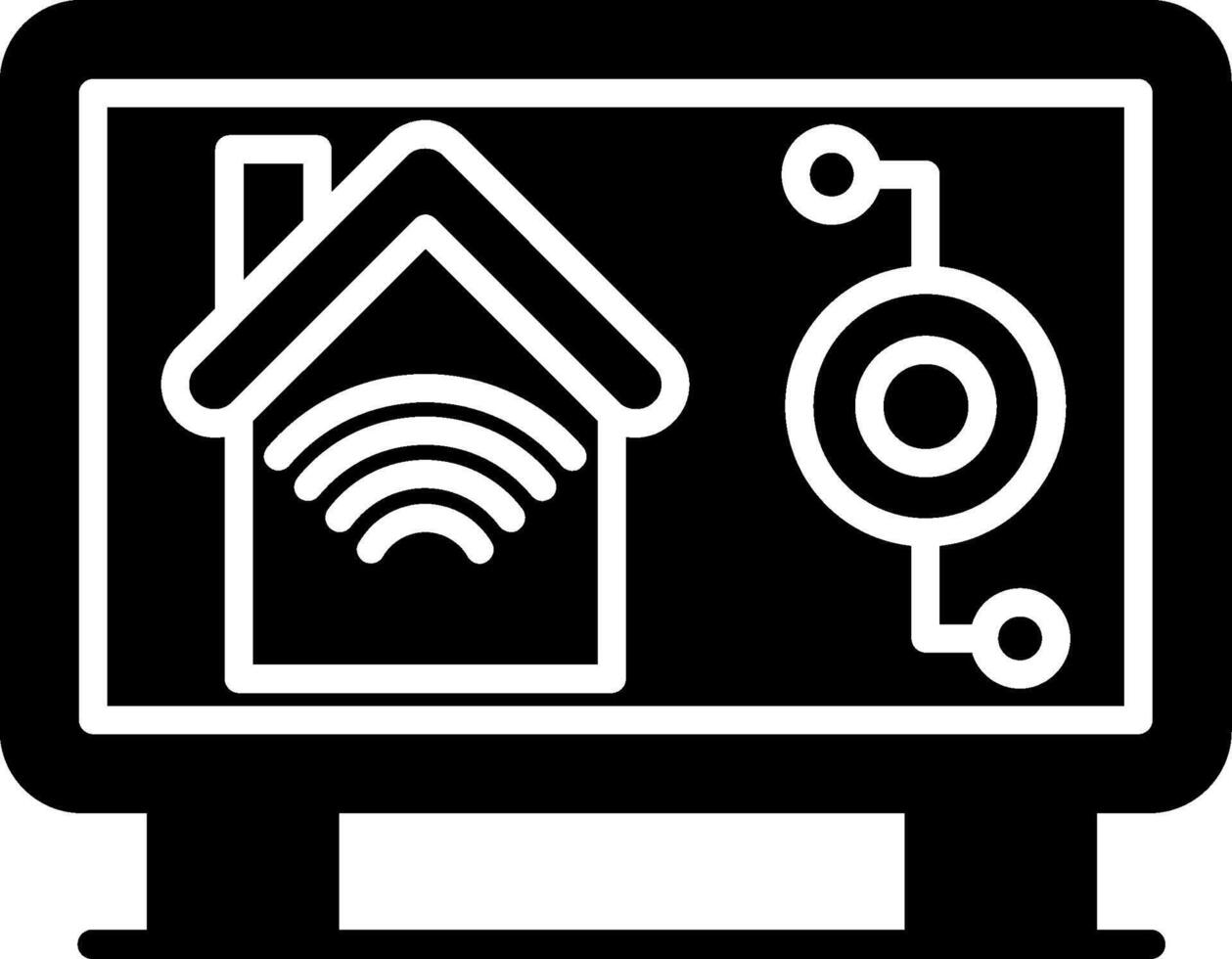 Smart TV Advanced Television Technology Glyph vector