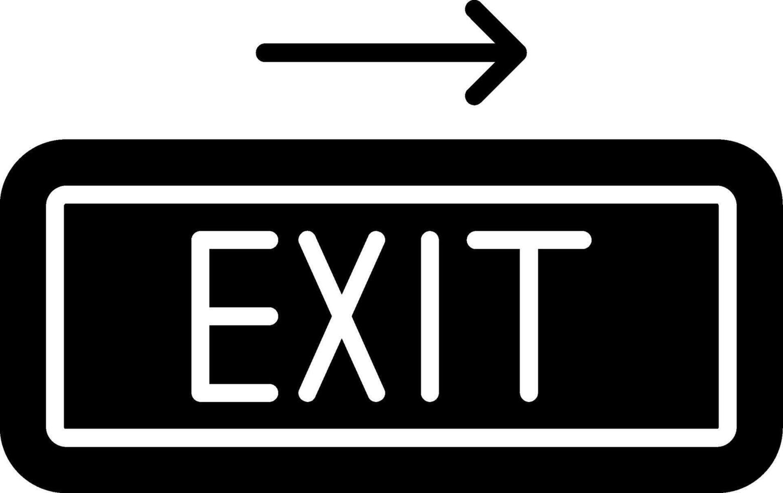 Exit Sign Direction Glyph vector