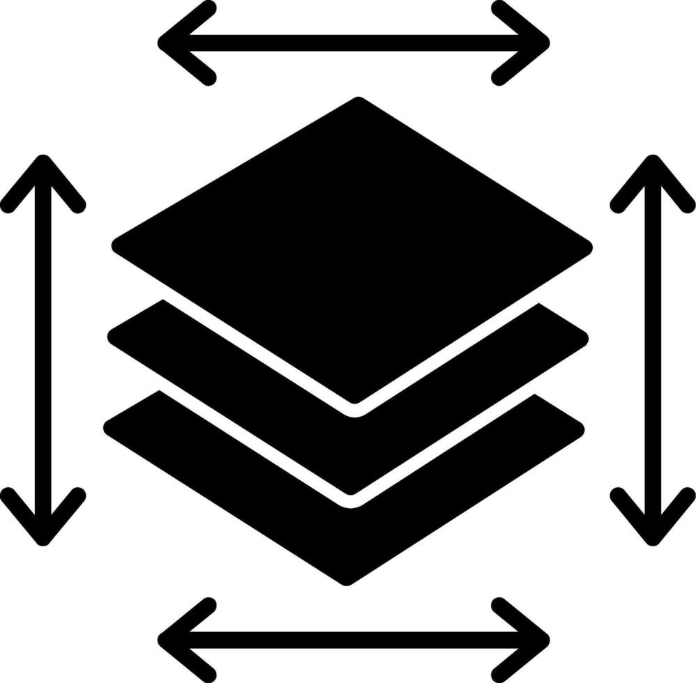 Layered Manufacturing Process Glyph vector