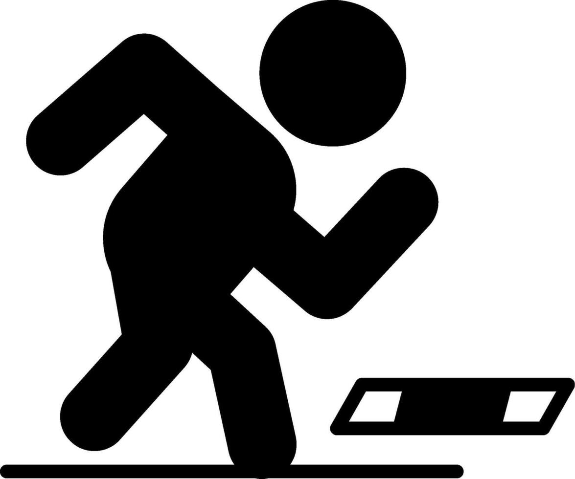 Trip Falling Trip Hazard Glyph vector