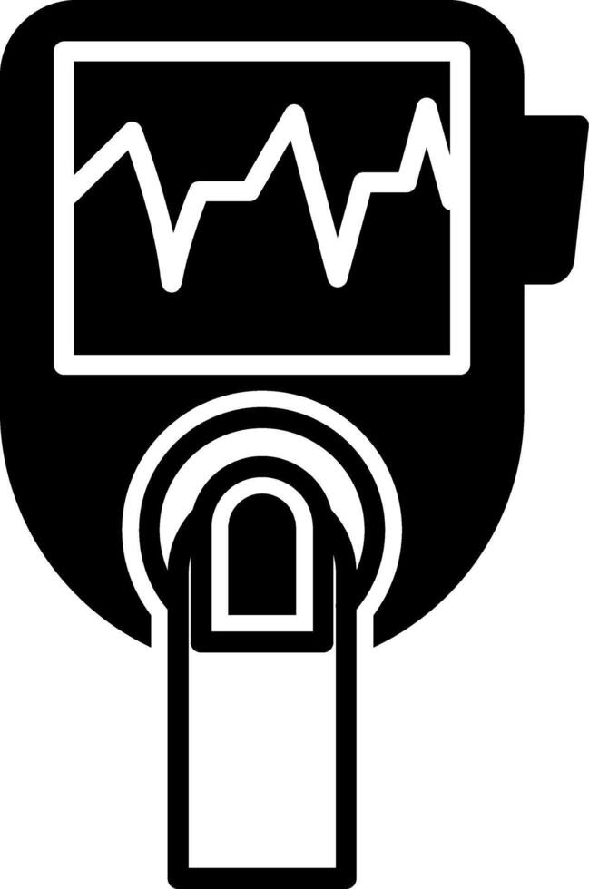 Pulse Oximeter Blood Oxygen Measurement Glyph vector