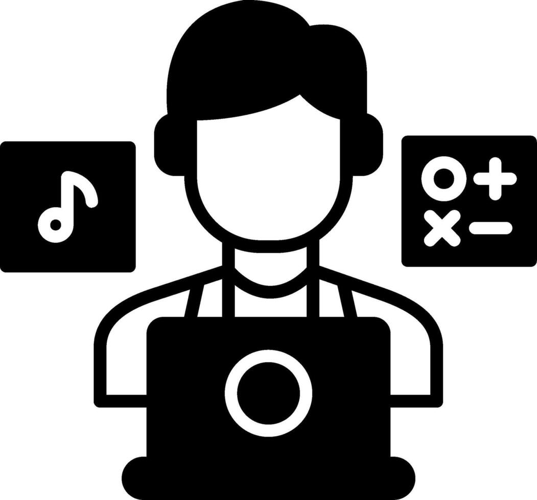 Distance Education Remote Learning Glyph vector