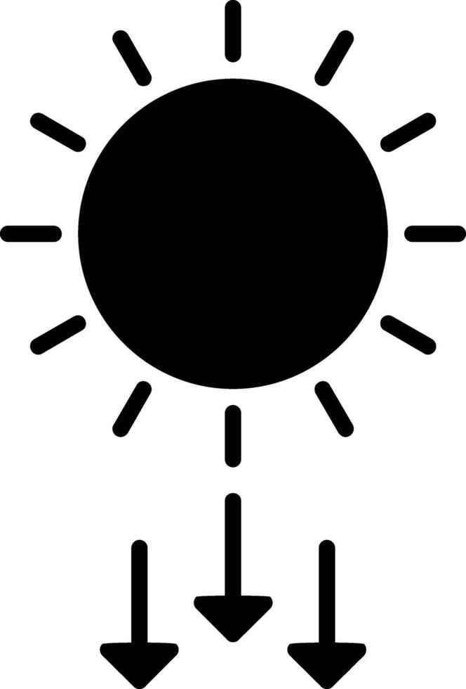 Sun Rays Solar Radiation Glyph vector