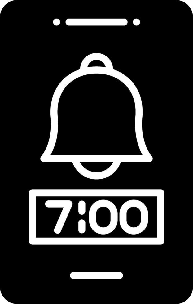 Alarm Notification System Glyph vector