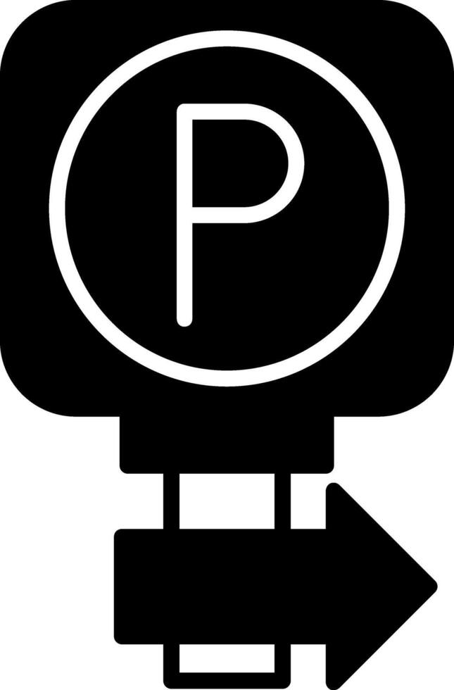 Parking Sign Parking Direction Glyph vector