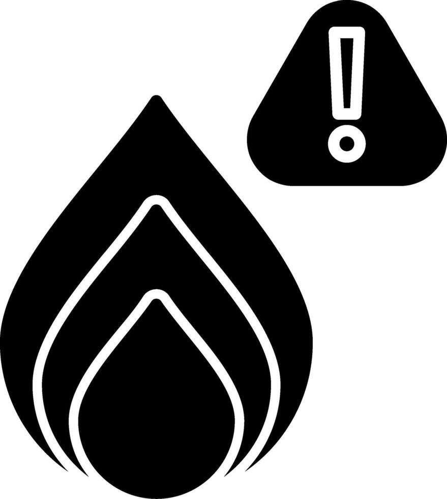 Fire Caution Fire Hazard Warning Glyph vector