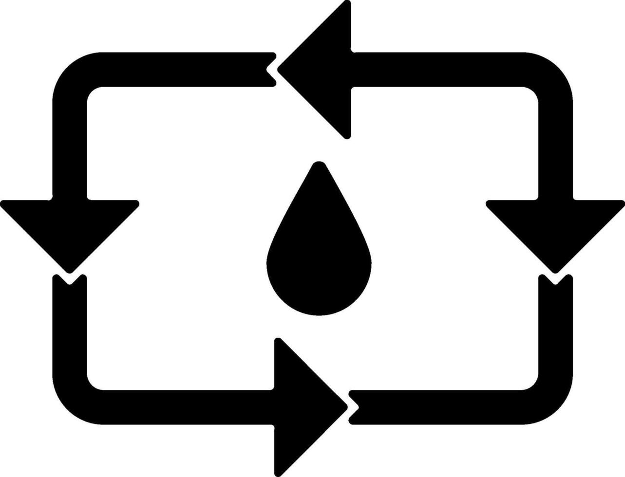 Water Recycling Sustainable Use Glyph vector