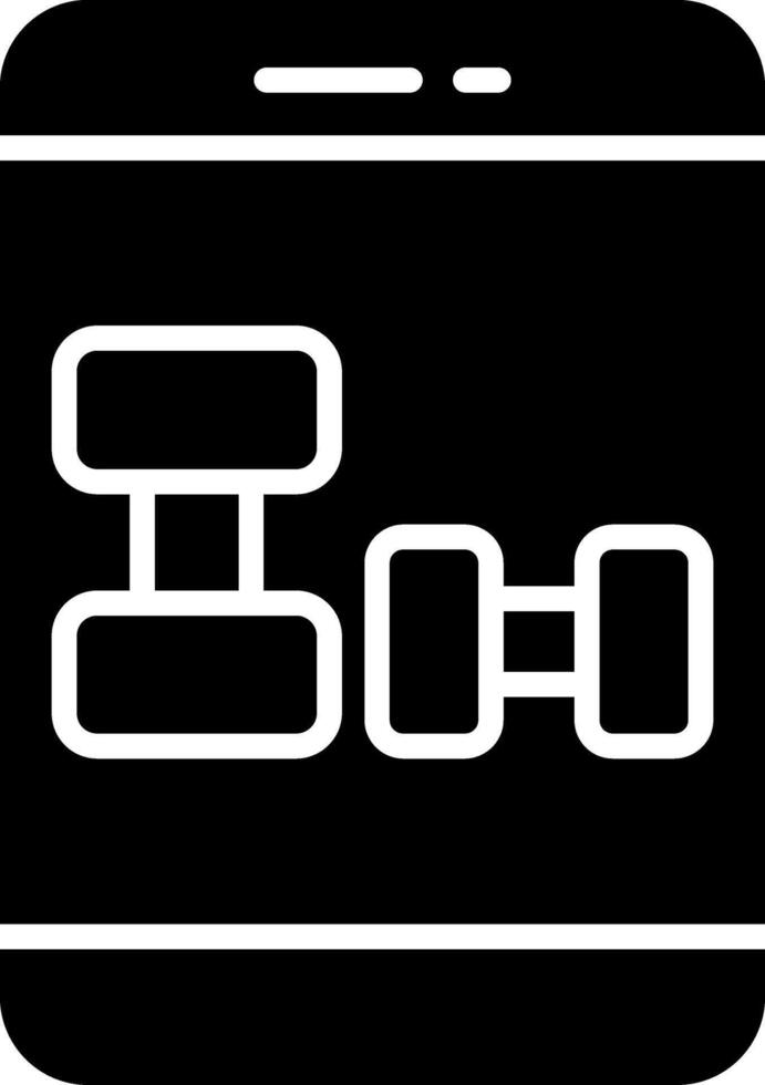 Gym Smartphone App Glyph vector