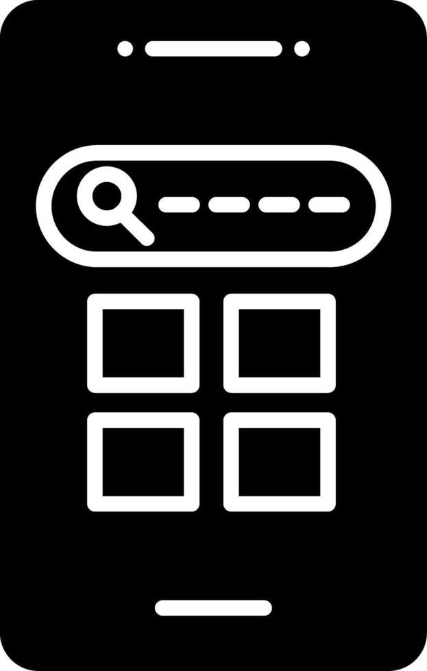 App Search Feature Glyph vector