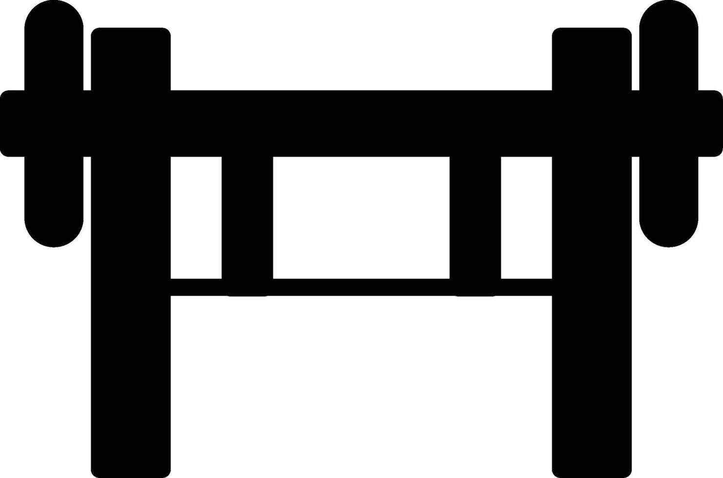 Bench Press Weight Training Glyph vector