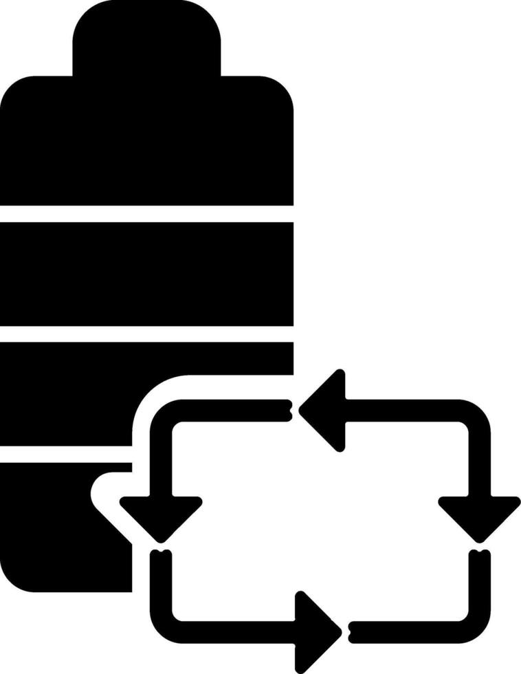 Battery Recycle Used Battery Disposal Glyph vector