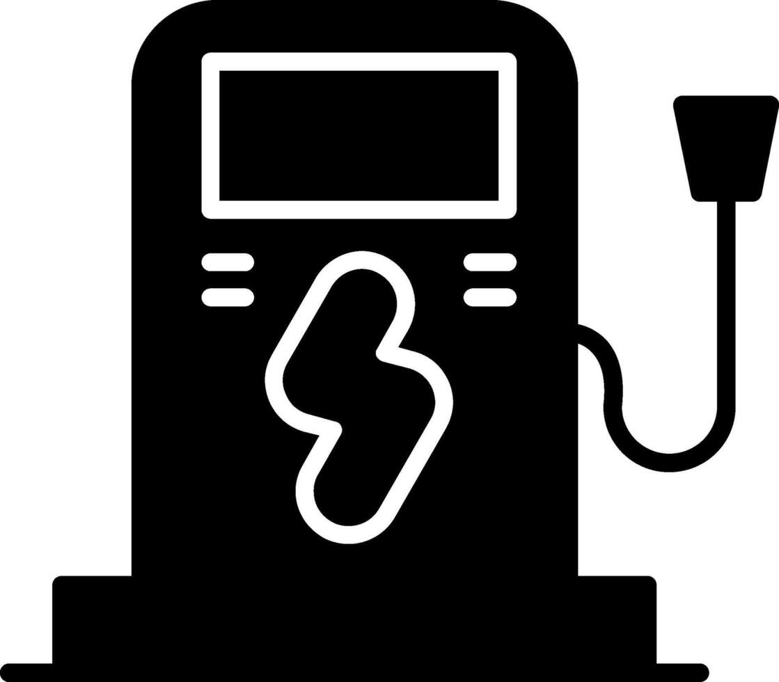 Charging Station Power Charging Point Glyph vector