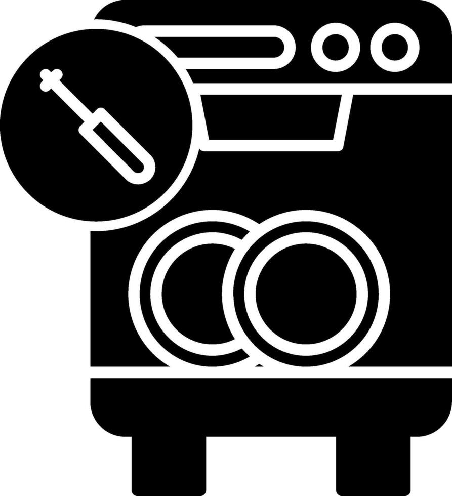 Dishwasher Repair Fix Glyph vector