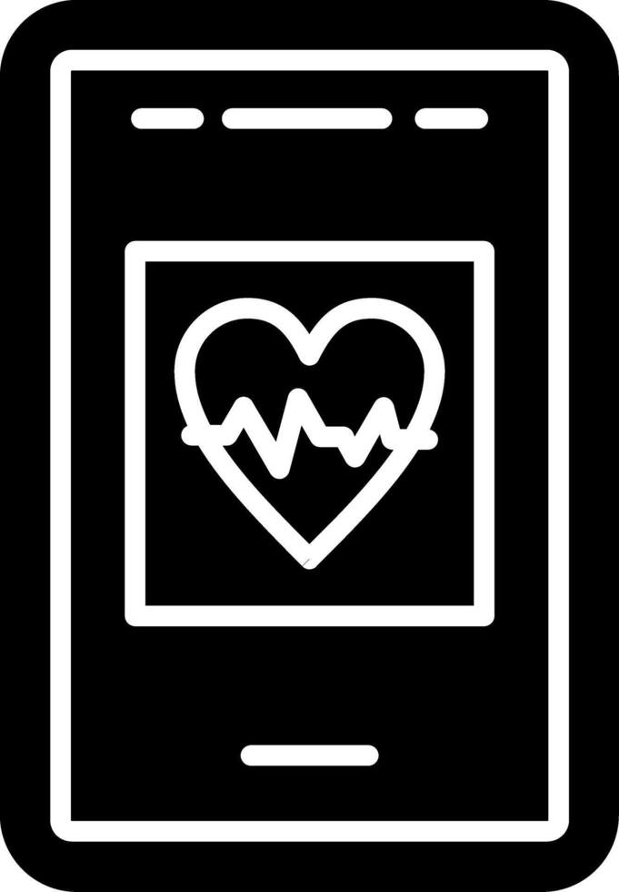 Heart Rate Pulse Monitoring Glyph vector