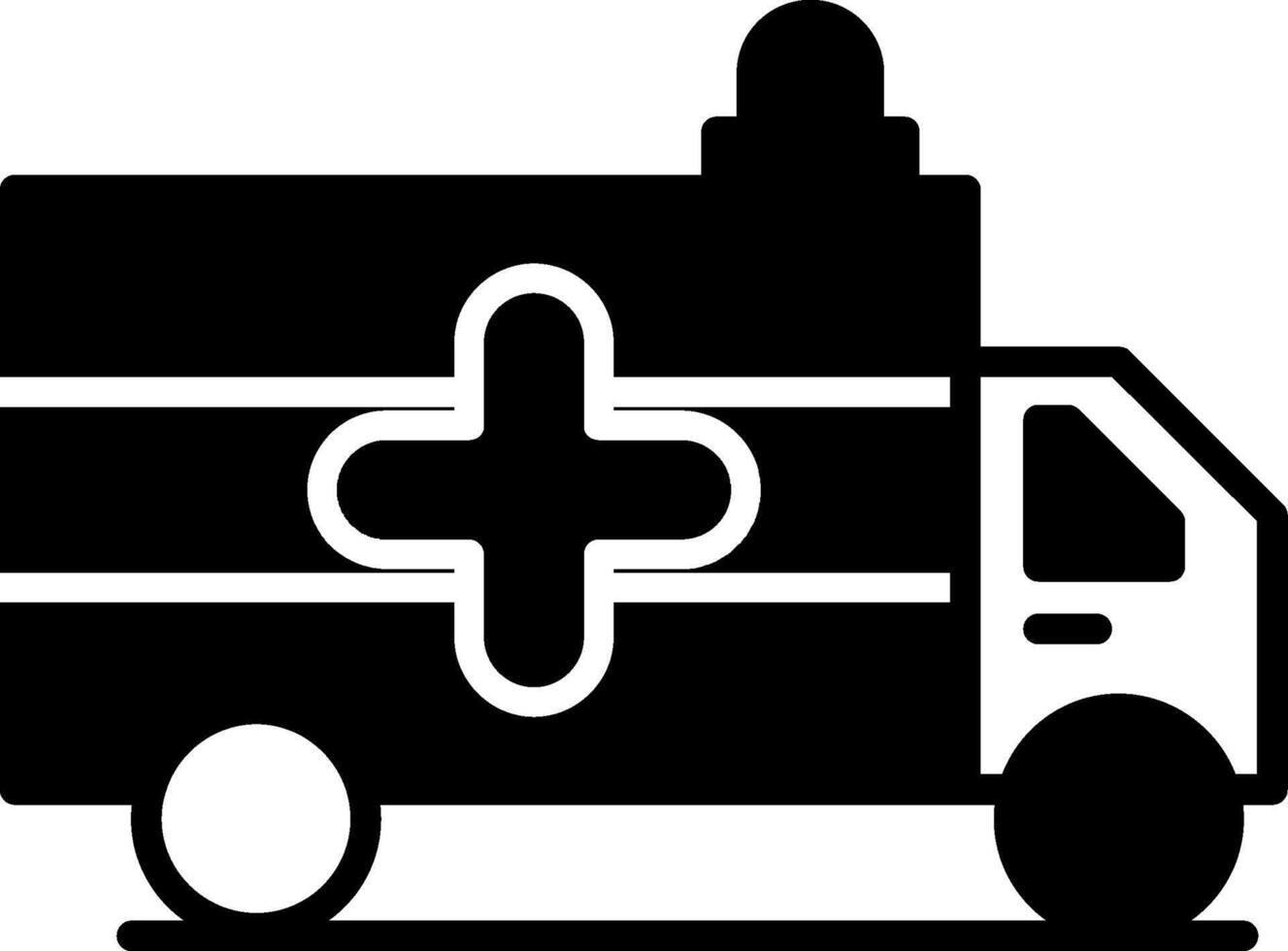 Ambulance Emergency Medical Vehicle Glyph vector