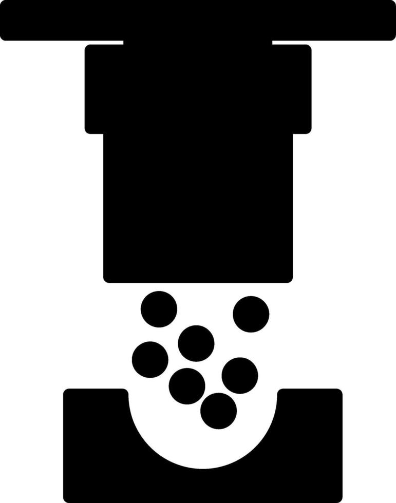 Nanoparticle Jetting Process Glyph vector