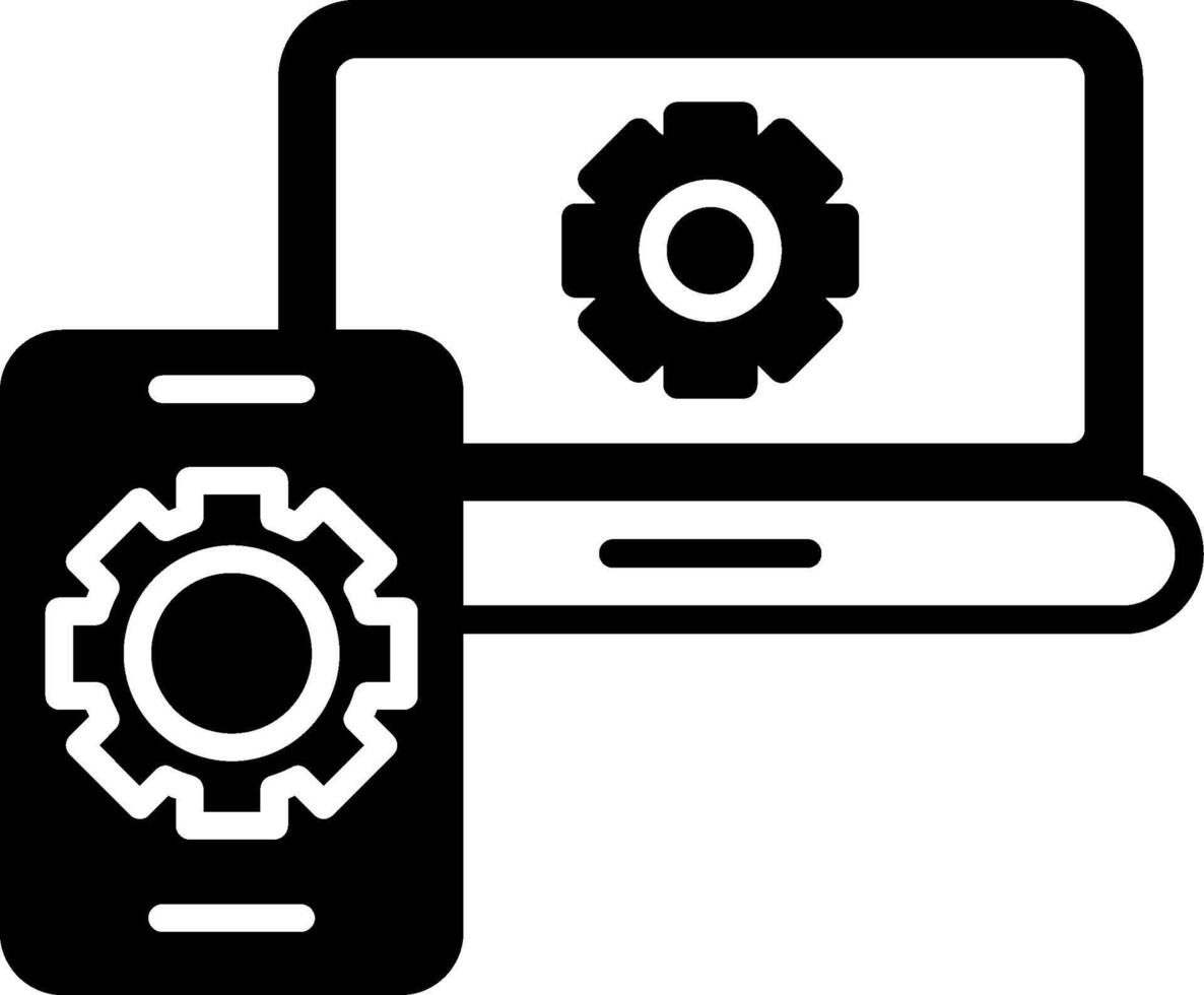 Screen Mirroring Feature Glyph vector