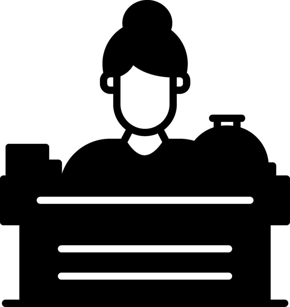 Reception Hotel Service Desk Glyph vector