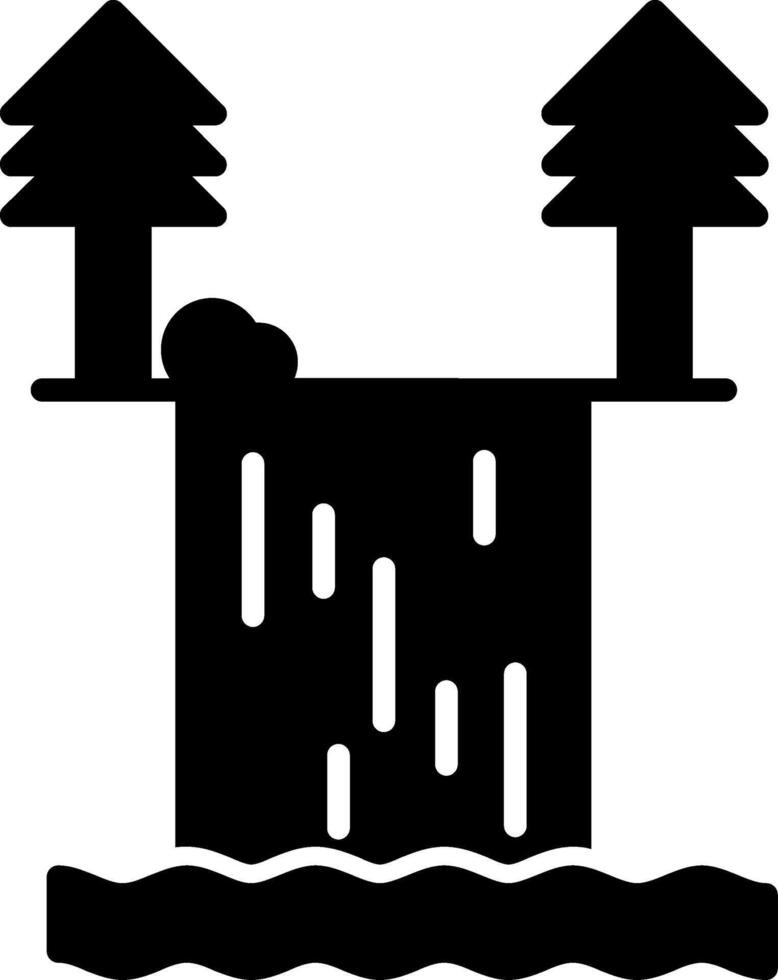Waterfall Cascading Water Glyph vector