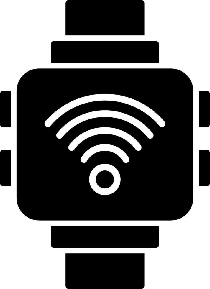 Smartwatch Wearable Technology Glyph vector