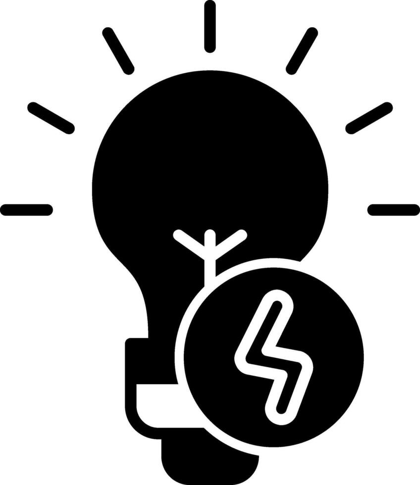 Eco Bulb Lighting Glyph vector