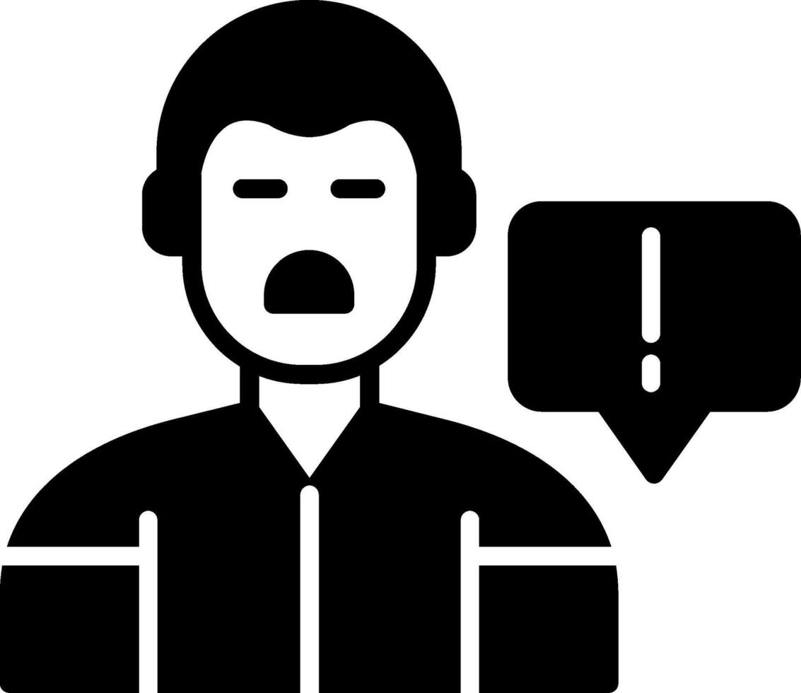 ADHD Inappropriate Actions Glyph vector