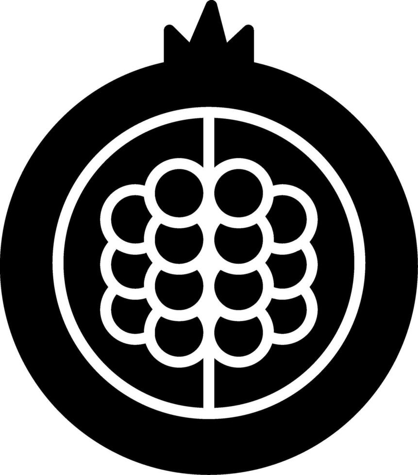 Pomegranate Red Fruit Glyph vector