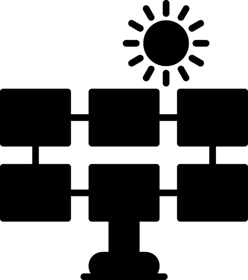 Solar Panels Photovoltaic Cells Glyph vector