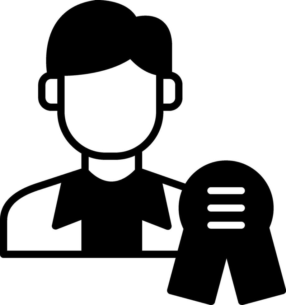 Diploma Holder Academic Graduate Glyph vector