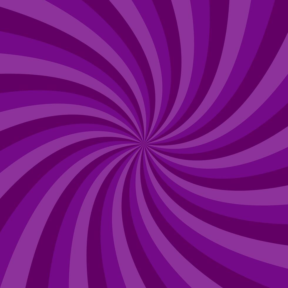 Hypnotic geometrical twirl ray background - psychedelic design with purple stripes vector