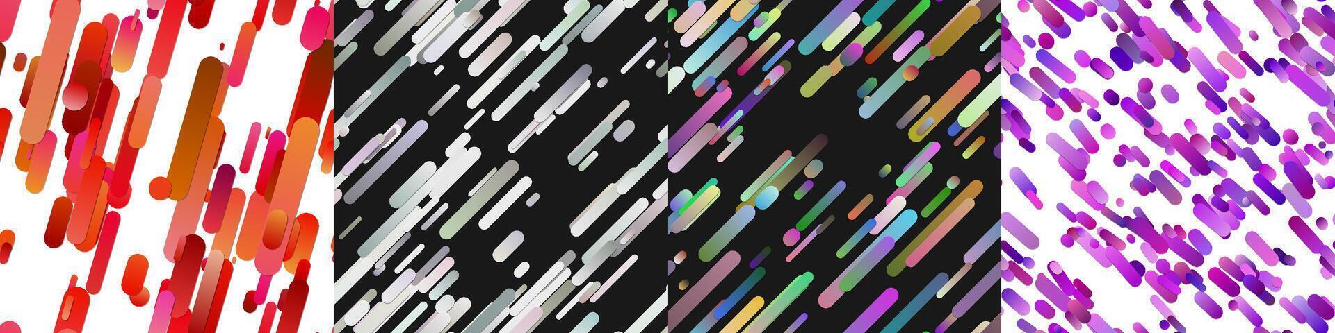 Seamless gradient diagonal stripe background set vector