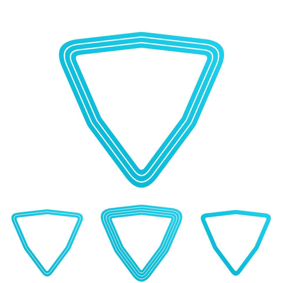 Cyan line triangle logo design set vector
