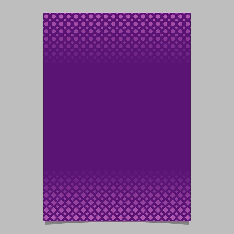 Purple geometric halftone pattern flyer design - stationery illustration vector