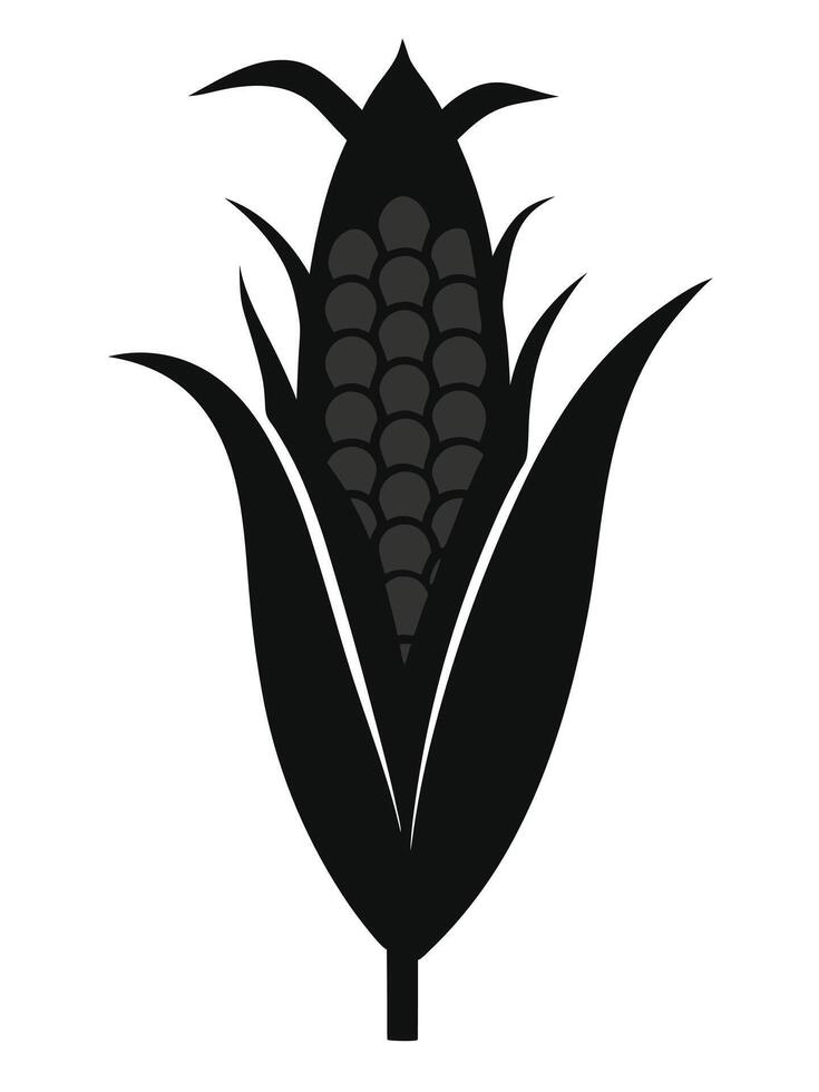 Black And White Corn Icon vector
