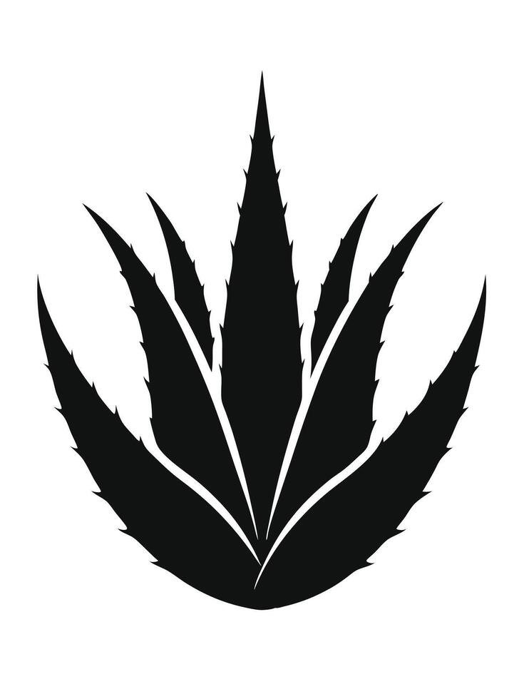 Aloe Vera Plant Silhouette Illustration vector