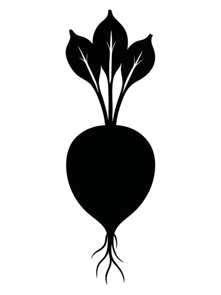 Beetroot Silhouette Simple Food Illustration vector
