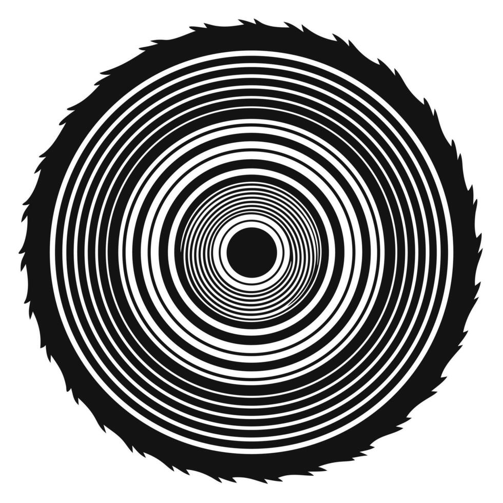 Abstract Saw Blade Black And White vector
