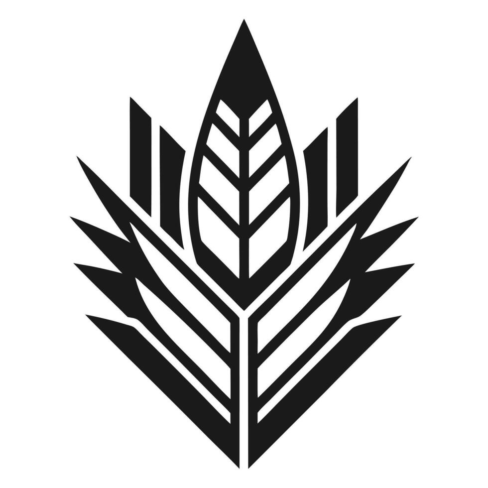 Abstract Wheat Stalk Black And White vector