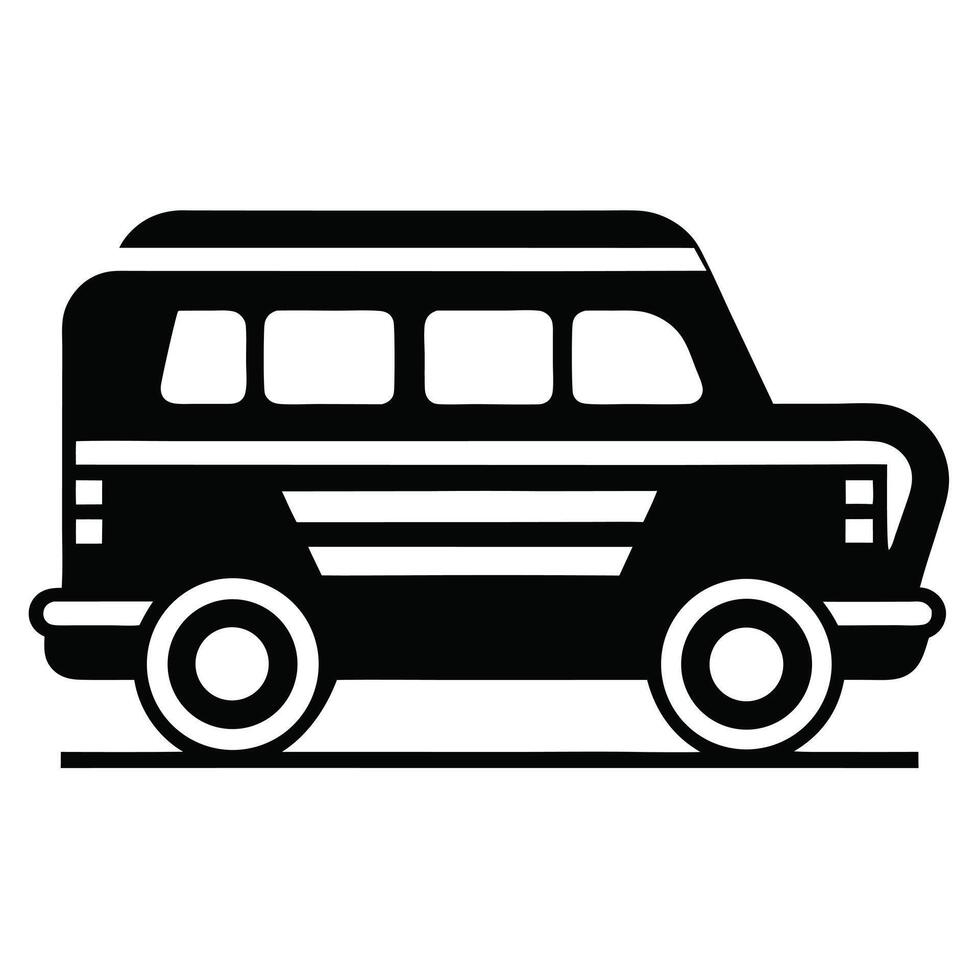 Black And White Bus Icon vector