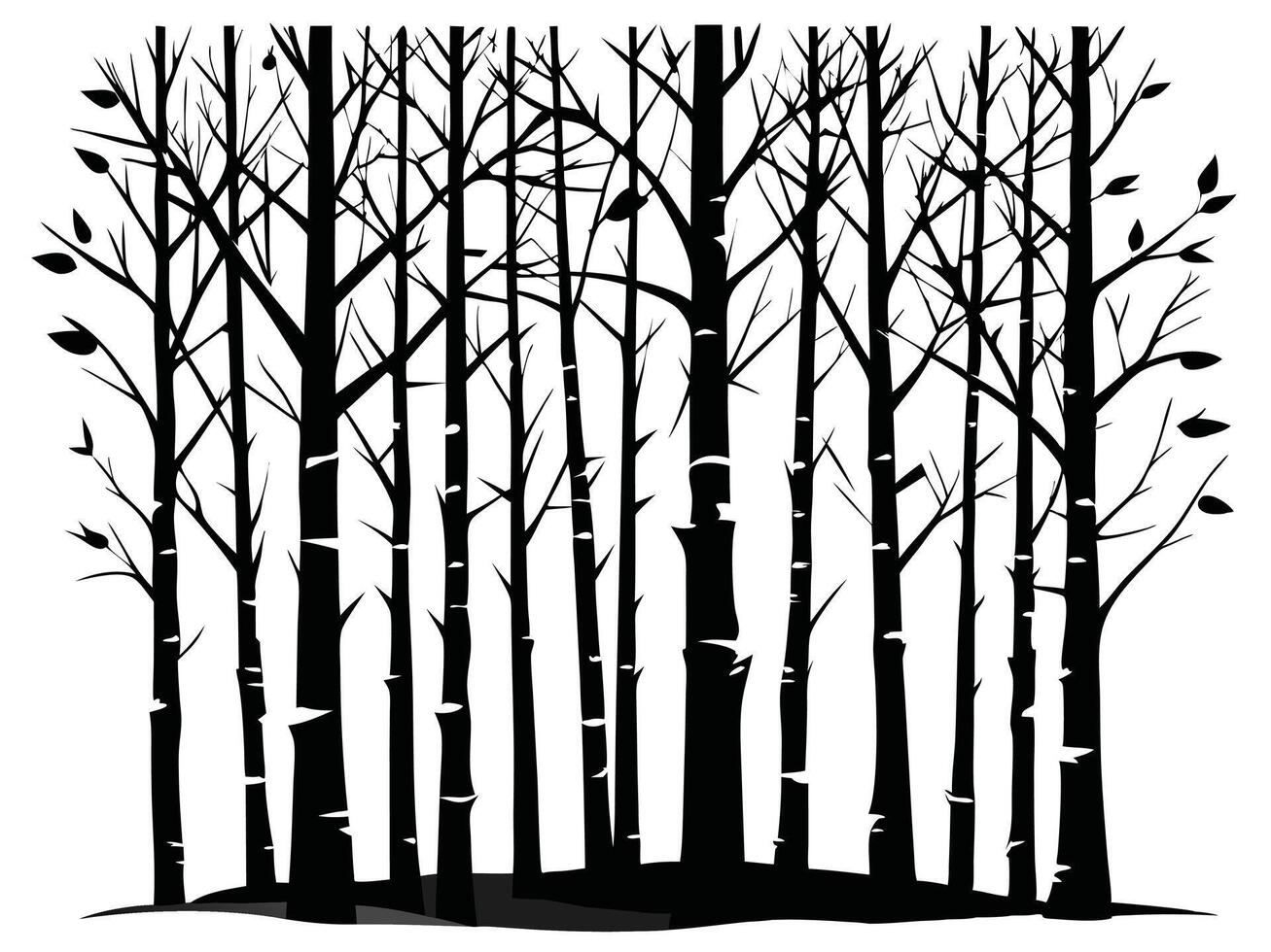 Black And White Minimalist Forest vector