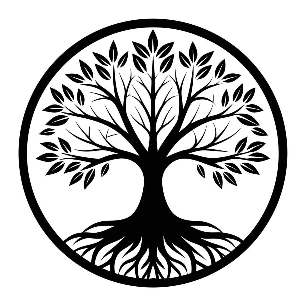 Black And White Tree Of Life vector